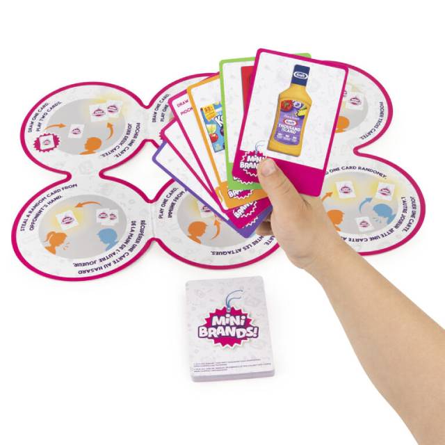 5 Surprise Mini Brands Supermarket Race Board Game with 2 Collectible Movers